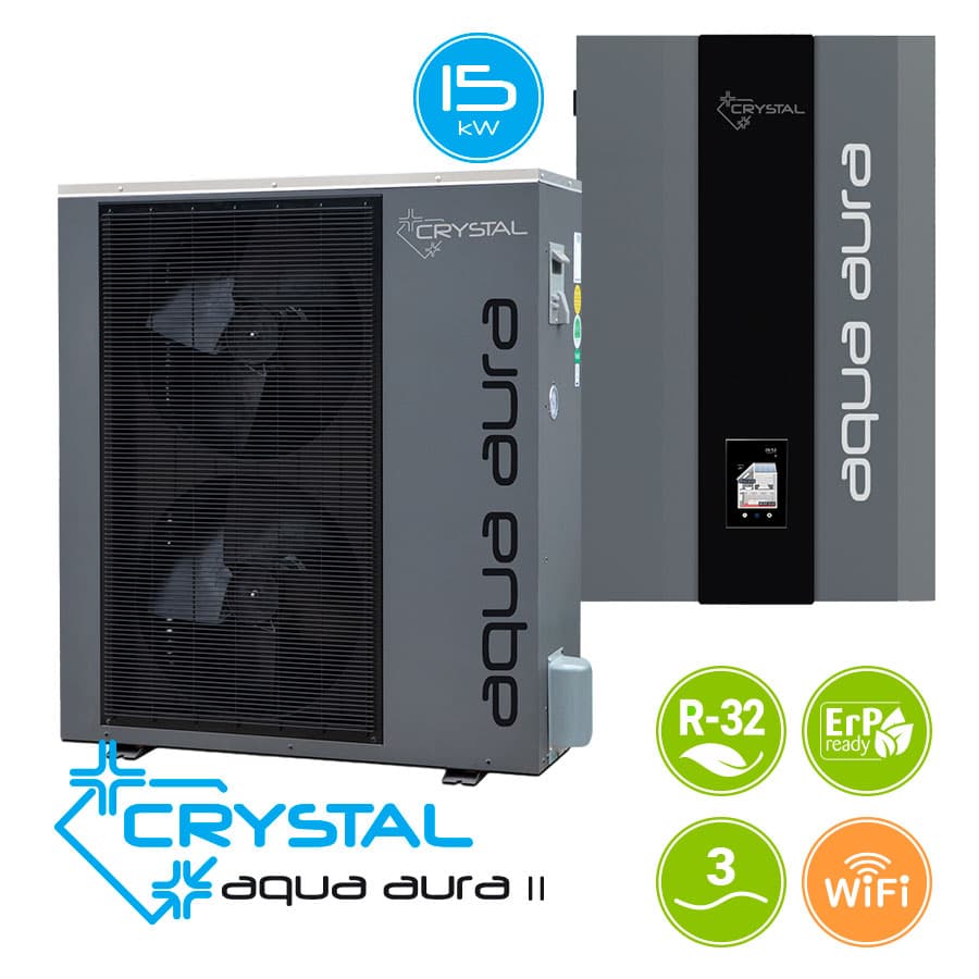 Инверторна термопомпа въздух-вода Crystal Aqua Aura II 15S, 15 kW, трифазна — 1