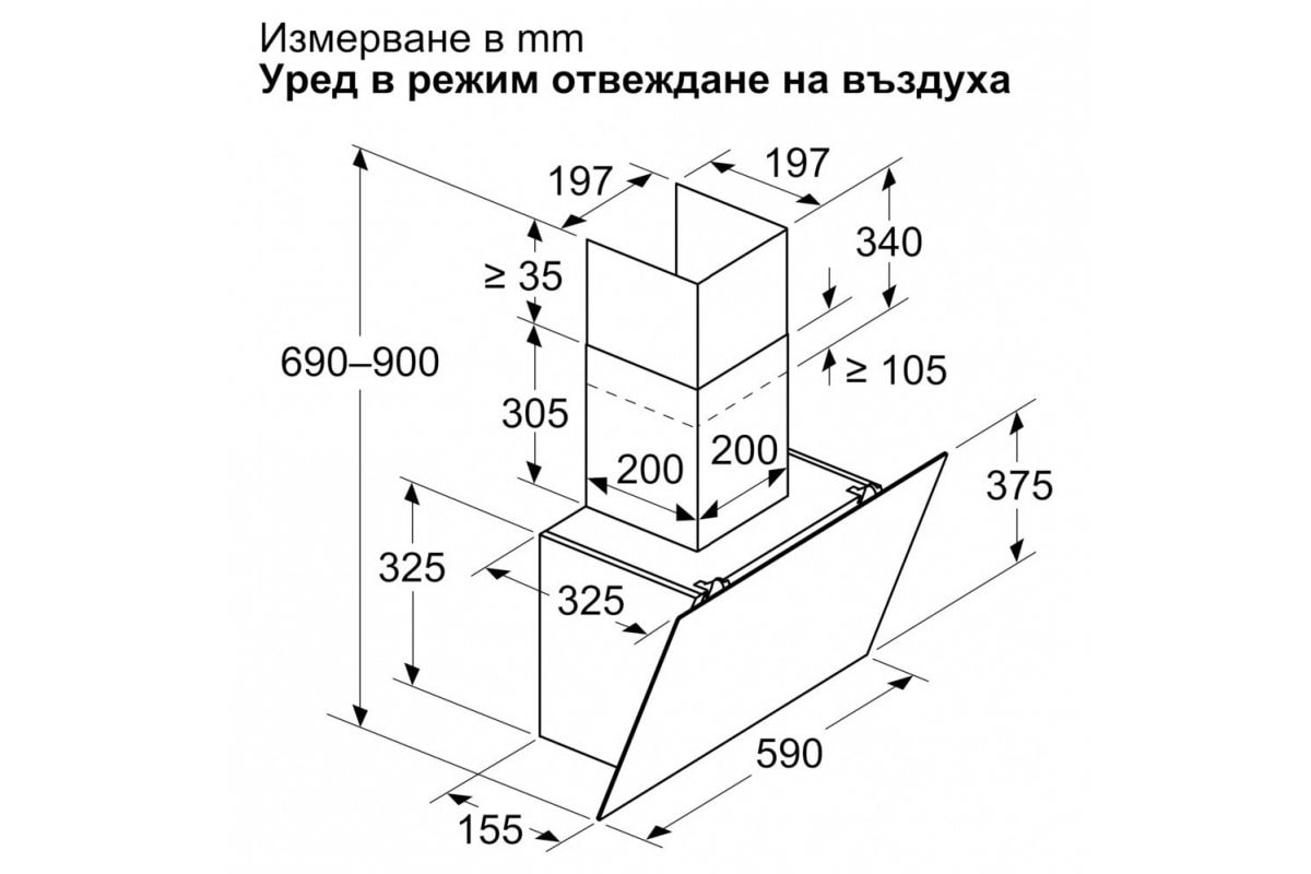 Абсорбатор Bosch DWK65DK60 – Изображение 6