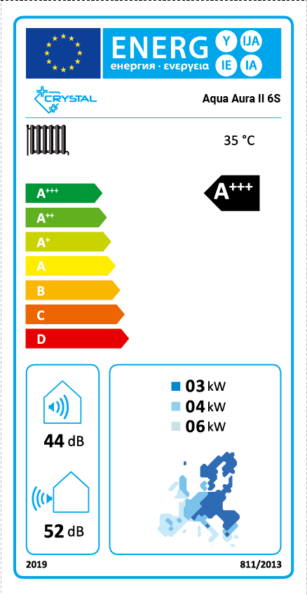 Инверторна термопомпа въздух-вода Crystal Aqua Aura II 6S, 6 kW — 6