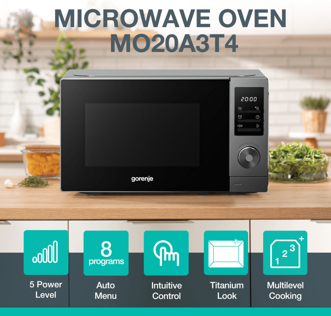 Микровълнова фурна Gorenje MO20A3T4 — 5
