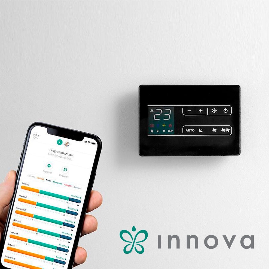 Високостенен вентилаторен конвектор с увеличена мощност Innova Filomuro Slim Fit SW XL 800 с безжично IR дистанционно, десен — 7