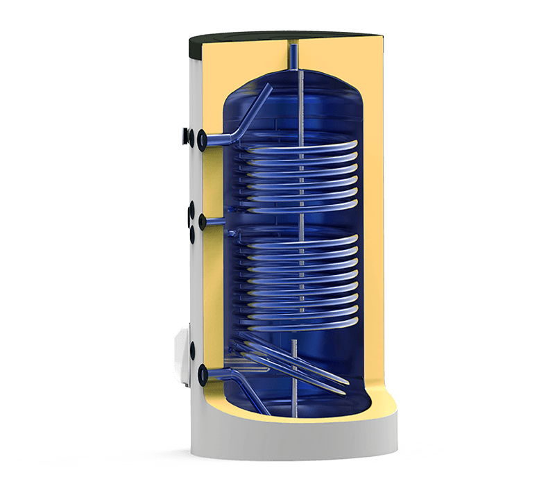 Бойлер стоящ 750 л, 0kW две серпентини, емайлиран — 1